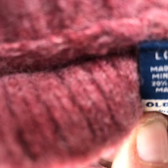 Old Navy Girls Sweater Large Pink Cozy Mock-Neck Shaker-Stitch Cozy - Picture 4 of 8